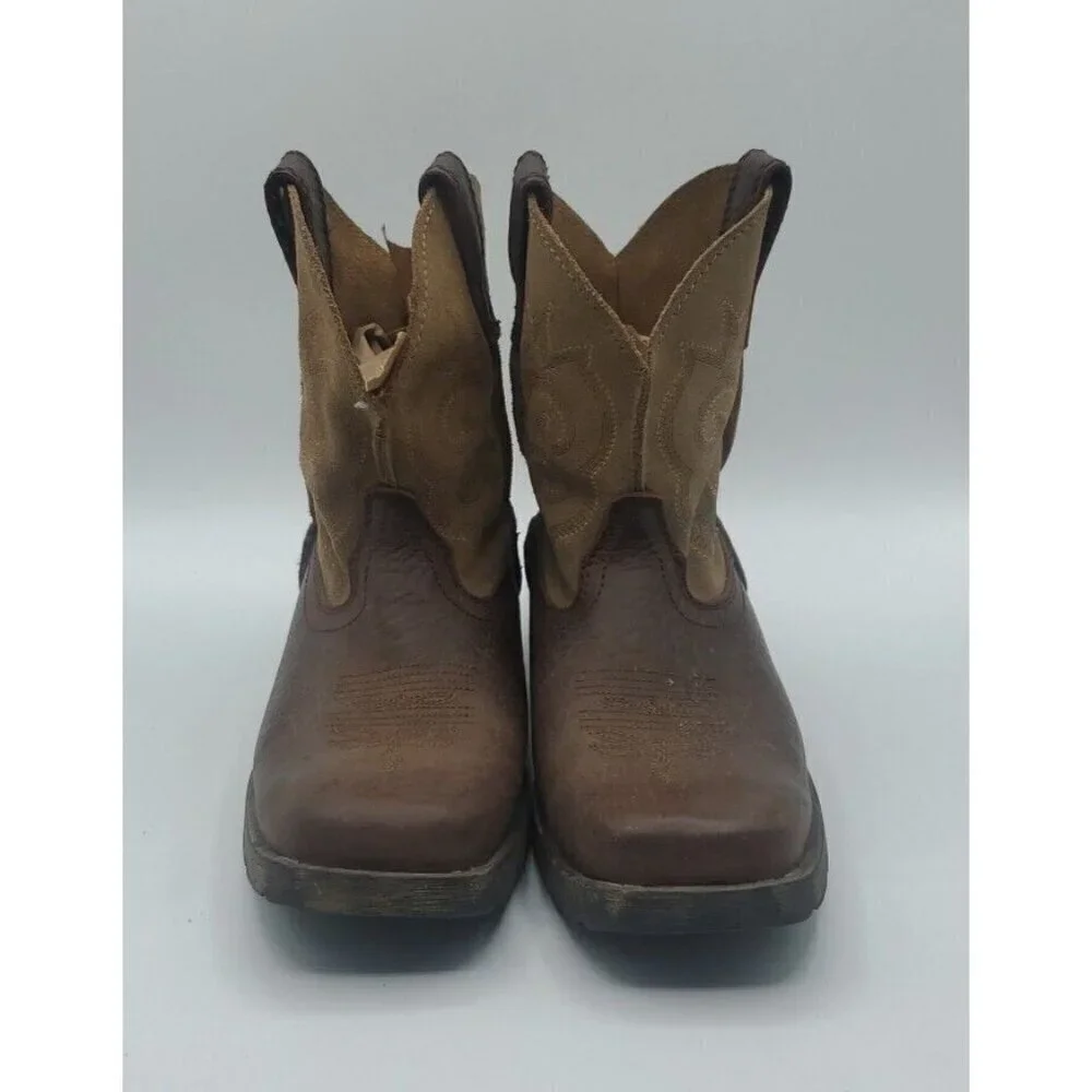 LAREDO Youth Little Prowler Size 13 .5 D Dark Brown / Tan Boots Square Toe